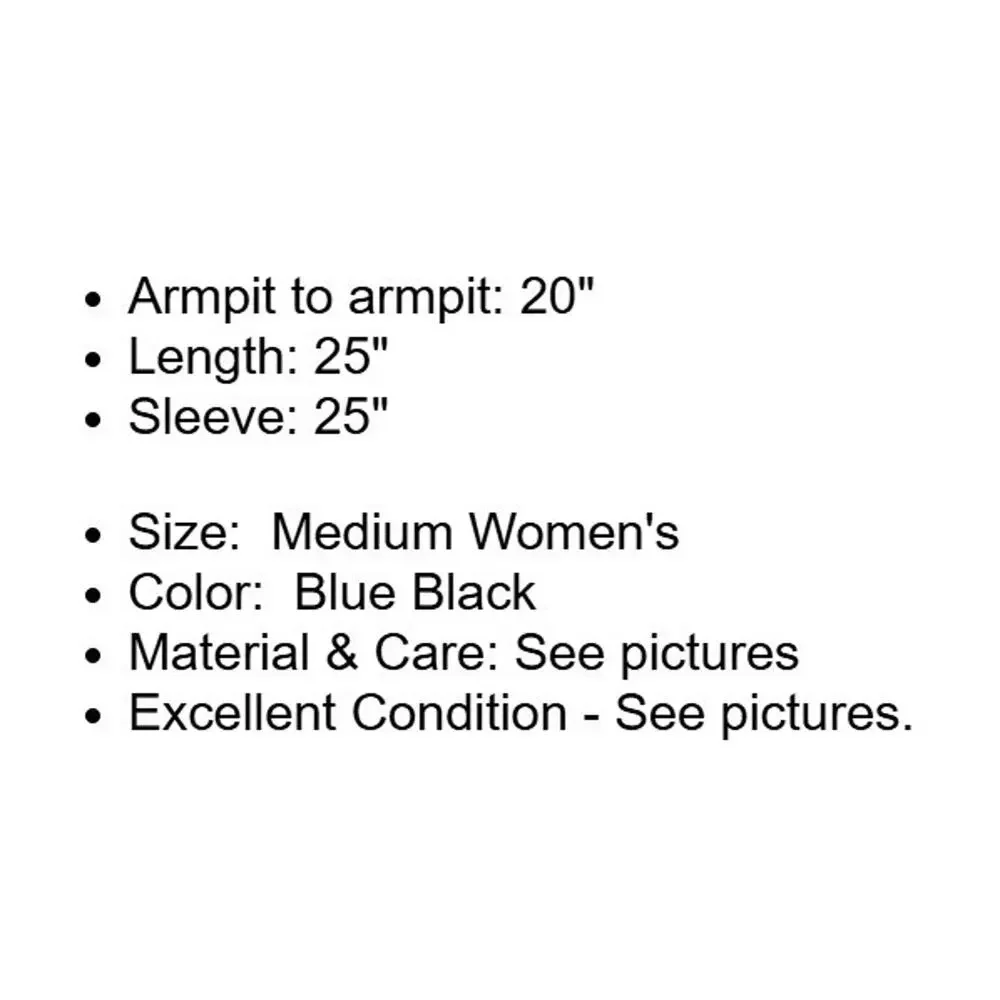 Express Sweater Womens Medium Blue Black Extra Fine Merino Wool Pullover